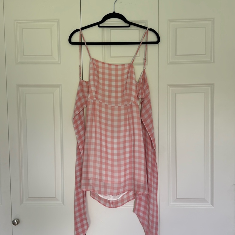 Anerican threads pink gingham mini dress